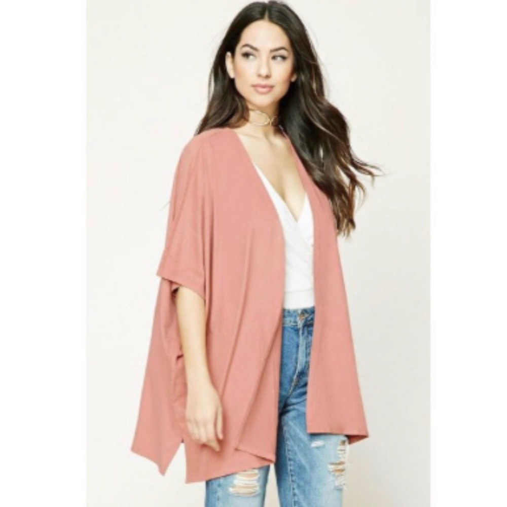Forever21 Pink Suede Kimono